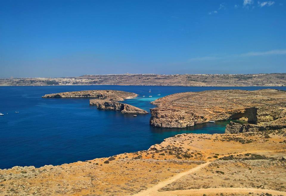 Comino Island coastline in Malta