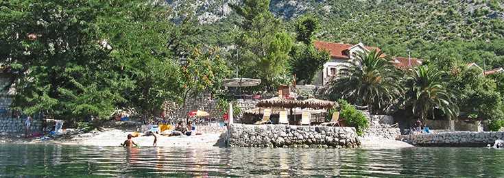 An example of the most common beach in Boka Kotorska, Montenegro